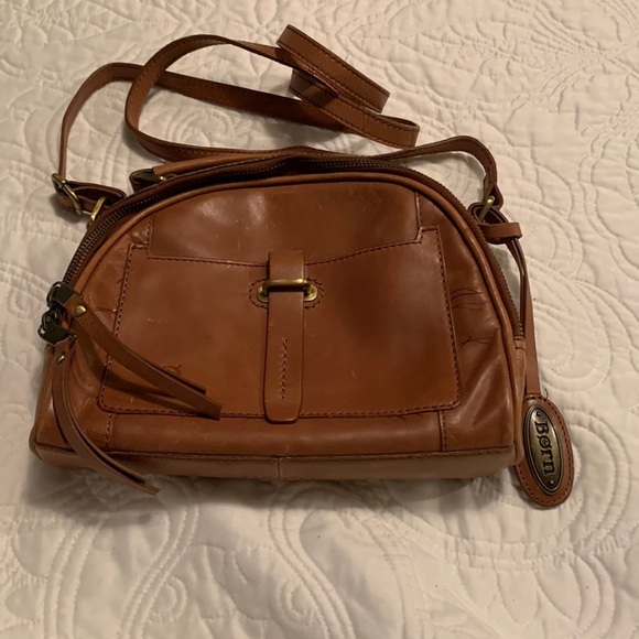 Born Angelo Dome Carmel Leather Crossbody - Picture 1 of 15